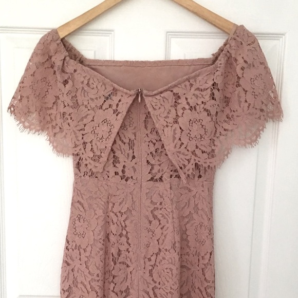 ASOS Lace Bardot Pencil Midi Dress US size 0 - Picture 5 of 8